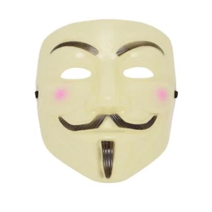 4 Anonymous Hacker V For Vendetta Guy Fawkes Halloween Fancy Dress Face Mask - Picture 1 of 5