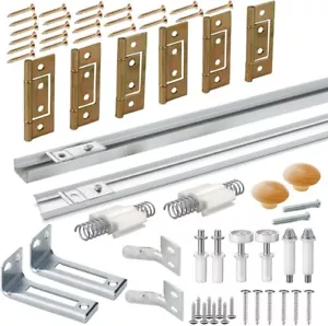 Bifold Door Hardware with Track, Bi-fold Closet Door Hardware Repair Tool Kit, I - Picture 1 of 6