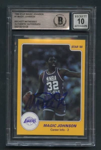 1986 STAR MAGIC JOHNSON #7 AUTO BGS 10 GEM MINT - Picture 1 of 2