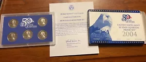 2004 - S Mint US Proof Set State Quarters S 25c MI FL TX IA WI w/ COA - Picture 1 of 2