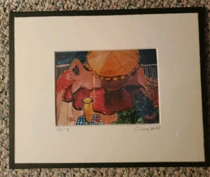 SHU LEU Signed, Matted and Framed Print "91° F" 1989 - Picture 1 of 5