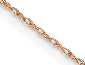 14K Rose Pink Gold Carded Cable Rope .6mm Chain 20 Inches - Picture 1 of 4
