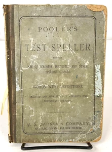 Vintage 1875 Pooler's Test Speller Words w Defitions Book - Bild 1 von 6