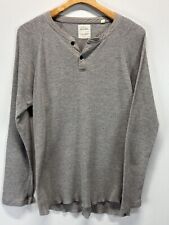 Men’s Billy Reid Thermal Henley Shirt Sz X-Large Gray Long Sleeve Casual