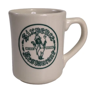 Vintage Closed Sixpence Restaurant coffee mug Advertising 1970's Made in USA - Picture 1 of 6