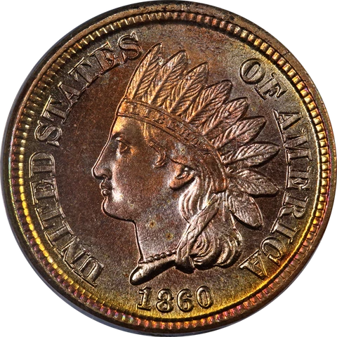 1860 Indian Cent PCGS Genuine Superb Eye Appeal Strong Strike Cover