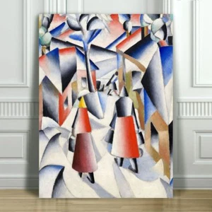 KAZMIR MELEVICH - Morning in Village Snowstorm - PÓSTER IMPRESO ARTE EN LIENZO - 24x18" - Imagen 1 de 1