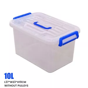 Stackable Clear Plastic Storage Box With Snap Closure Lids Boxes For Home Office - Picture 1 of 16