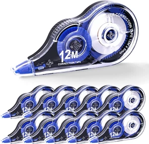 10 Pack White Out Correction Tape - Easy Applicator, 39.4 Ft Each, Blue - Picture 1 of 12
