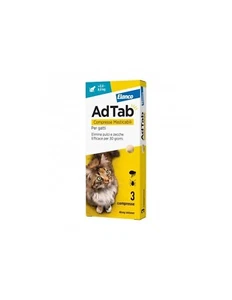 ELANCO ADTAB COMPRESSE ANTIPARASSITARI PER GATTI DA 2 A 8 KG. 3 COMPRESSE - Foto 1 di 1