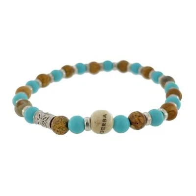 Bracciale Unisex GERBA 52E Elastico con Pietre Naturali e Argento 925 - Immagine 1 di 2