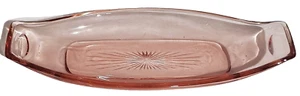 Vintage Pink Depression Glass Oblong Relish Dish - Picture 1 of 1