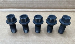 Mercedes Benz 2012-2024 A C E GLA CLS SL Wheel Lug Bolts Bolt Black GENUINE x5 - Picture 1 of 4