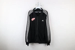 Adidas Mens XL Spell Out Striped Detroit Red Wings Hockey Full Zip Jacket Black - Picture 1 of 14