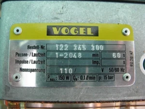 ♕♕♕ Vogel 122 345 300 /122345300 Central Lubrication 110V 150W 0,1l/min 15bar ♕♕ - Picture 1 of 3
