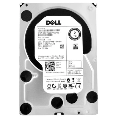Dell Hard Drive 02G4HM 2TB SATA II 64MB Cache WD2003FYYS 3.5" Inch - Image 1 of 4