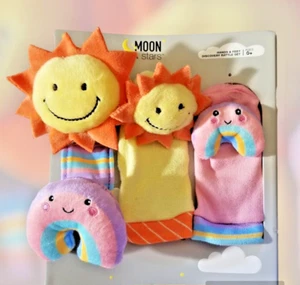 Baby Developmental Rattle Set Discover Hands & Feet Unisex Sun & Rainbow - Picture 1 of 4