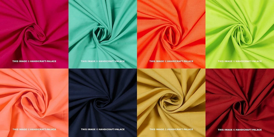 Cotton Plain Solid Indian Cloth Natural Voile Light Weight Running Fabric By YD - Image 1 of 1