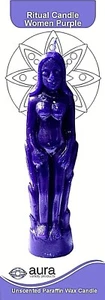 PURPLE WOMAN IMAGE 7.25" CANDLE WICCA PAGAN SPELL HOODOO - Picture 1 of 1
