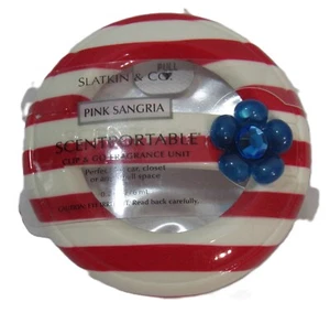 Slatkin & Co Scentportable Red Stripe Clip & Go Fragrance Unit Pink Sangria - Picture 1 of 5