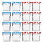 12 Pcs Glass Bottle Mason Jars Canning Hexagon Mousse With Cover