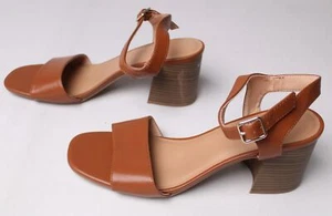 Old Navy Women's Strappy Block Heel Sandals JL3 Cognac Brown Size US:10 UK:8 - Picture 1 of 10