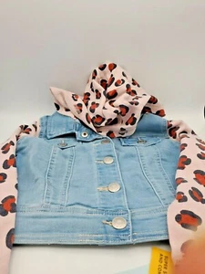 Cat & Jack Girls' French Terry Long Sleeve Hoodie Denim Jacket Size SX 4/5   - Picture 1 of 4