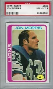 Tarjeta de fútbol americano Topps 1978 #284 Jon Morris, Detroit Lions clasificación PSA 8 - Imagen 1 de 1