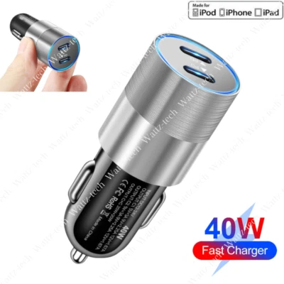 40W Fast Charger Dual USB PD Wall Adapter Power Type C For iPhone 16 15 14 13 12 - Image 1 of 4