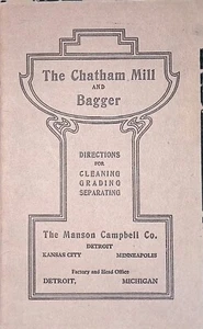Chatham Mill & Bagger Directions Cleaning Grading Separating Manson Campbell - Imagen 1 de 11