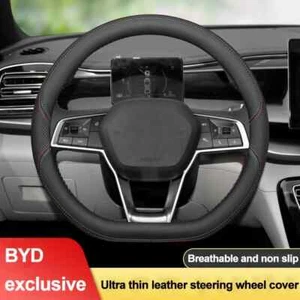 Leather Car Steering Wheel Cover for BYD Qin Song Plus DM-i EV Pro Tang D Type - Picture 1 of 16