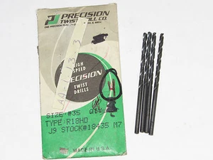 4 Stück PTD Präzisionsspiralbohrer #35 Schwarzoxid Jobber Länge Bohrer 18435 USA - Bild 1 von 1