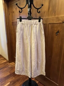 NEW Free People Wide Leg Pants Ivory Pull On Cotton Linen Woven. Small - Picture 1 of 7