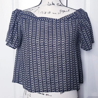 Delicado Hooligan Off the Shoulders manga corta transparente top holgado talla M Foto 1 de 4