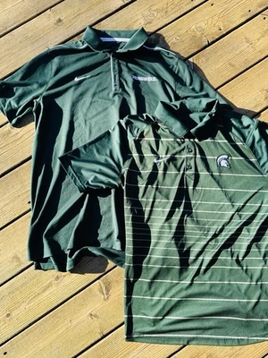 Nike Michigan State Spartans Dri-Fit Polo Lote de 2 Hombres’s L Golf Verde Foto 1 de 4