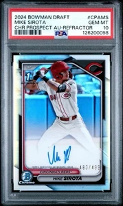 2024 Bowman Draft Chrome Prospect 1st Auto Refractor Mike Sirota /499 PSA 10 - Bild 1 von 2