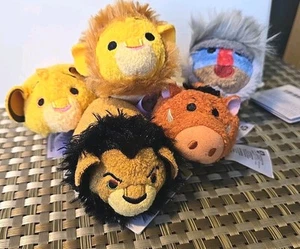 Disney Lion King Tsum Tsum Set of 5 Japan Mini Plush Scar Rafiki Pumba ++ NEW C1 - Picture 1 of 8