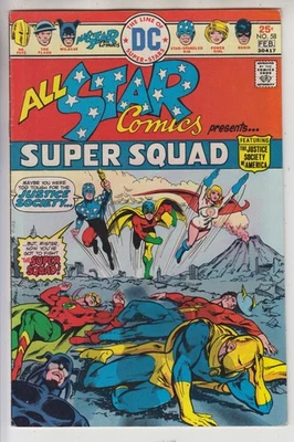 ALL STAR COMICS # 58  VF+ 8.5  KEY 1ST POWERGIRL  CENTS   1976 - Image 1 of 2