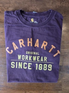 MAGLIETTA DA LAVORO CARHARTT UOMO LG MAROON GRAFICA SPELLOUT MANICA LUNGA - Foto 1 di 4