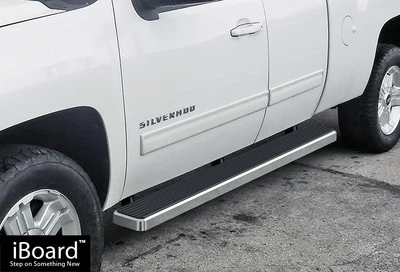 Pasos laterales APS de acero pulido de 6" aptos para Chevy Silverado GMC Sierra 99-13 doble cabina Foto 1 de 4