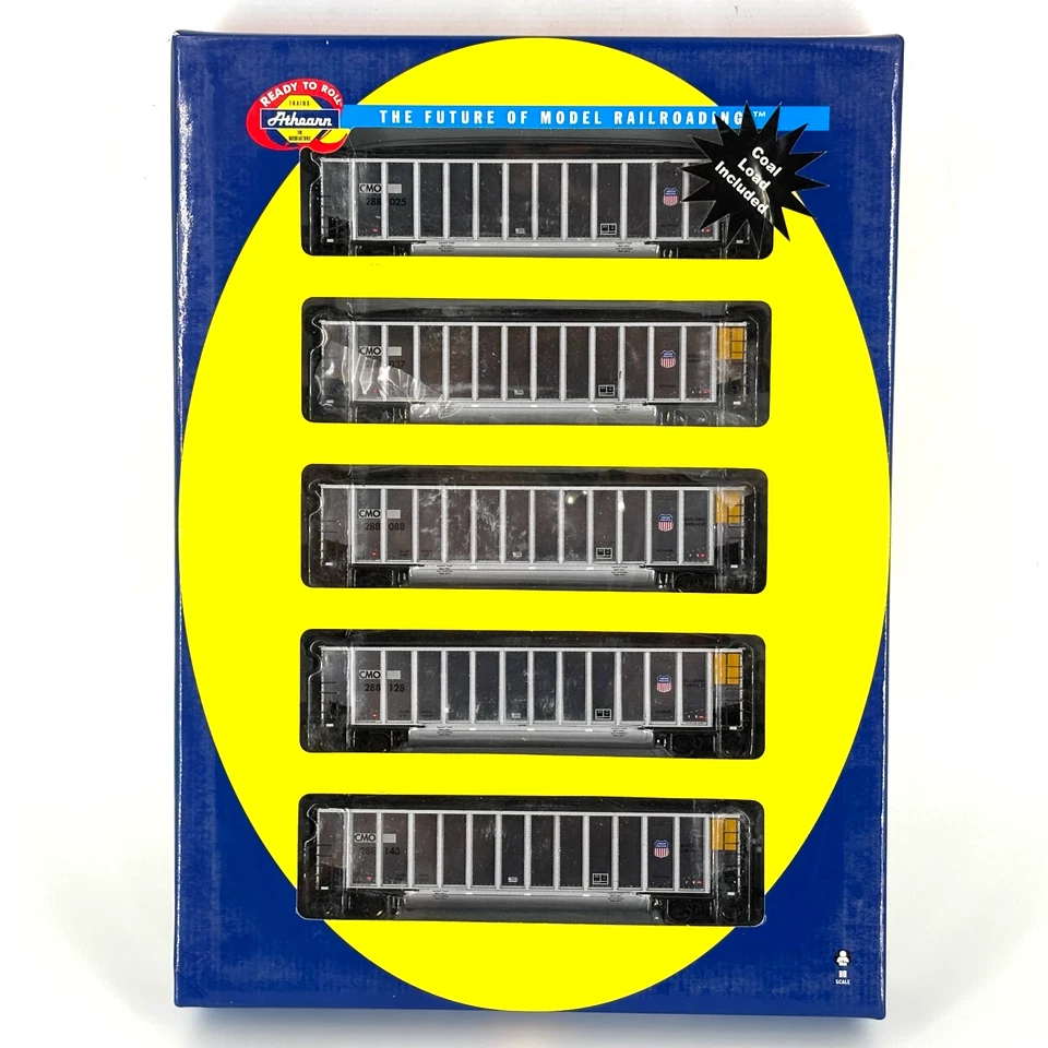 HO Athearn ATH97472 Union Pacific UP CMO Bethgon Coalporter w/ Coal Load 5 Pack - Image 1 of 4