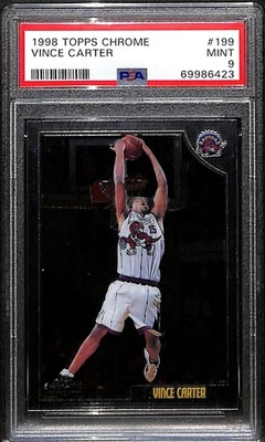 1998-99 Topps Chrome 199 Vince Carter Rookie PSA 9 MINT - Image 1 of 2