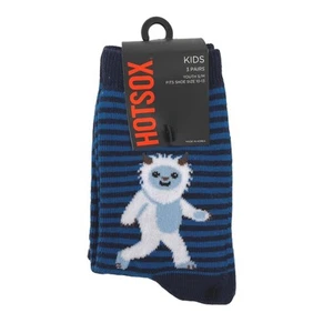 Hot Sox Yeti Stripe Print 3 Pair Socks Boys Size Small Medium - Picture 1 of 5