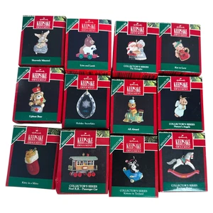Lot 12 Punzen Andenken Miniatur Ornamente 1991-1990er mit Boxen Vintage Weihnachten - Bild 1 von 7
