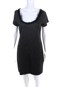 Z Spoke Zac Posen Womens Short Sleeved Scoop Neck Pencil Dress Gray Size 10 LL19 - Picture 1 of 6