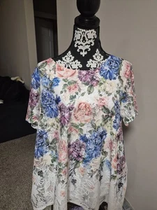 Alwasy Índigo Top corto senza maniche, stampa floreale taglia 2XL - Foto 1 di 7