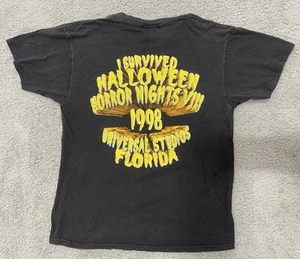T-shirt uomo vintage I Survived Halloween Horror Nights 1998 taglia L anni 90 universale - Foto 1 di 9