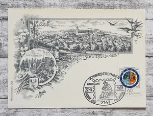 1983 Gruss Schwieberdingen Ganzsache Ausstellung Hobby Philatelie Postkarte Deko - Picture 1 of 2