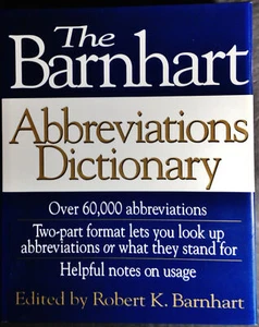 The Barnhart Abbreviations Dictionary (1995, Hardcover, Dust Jacket) - Picture 1 of 10