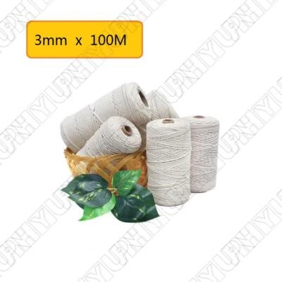 1x Cuerda de Algodón Trenzada Natural Beige Algodón Cuerda de Cuerda Trenzada Hágalo Usted Mismo Artesanía 3mm*100m Foto 1 de 4